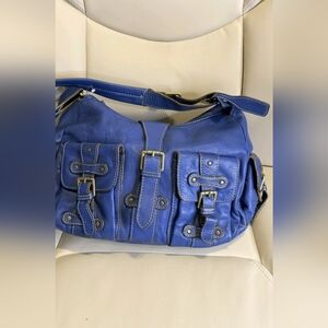 ABRO WOMENS Blue Leather Women's Bag